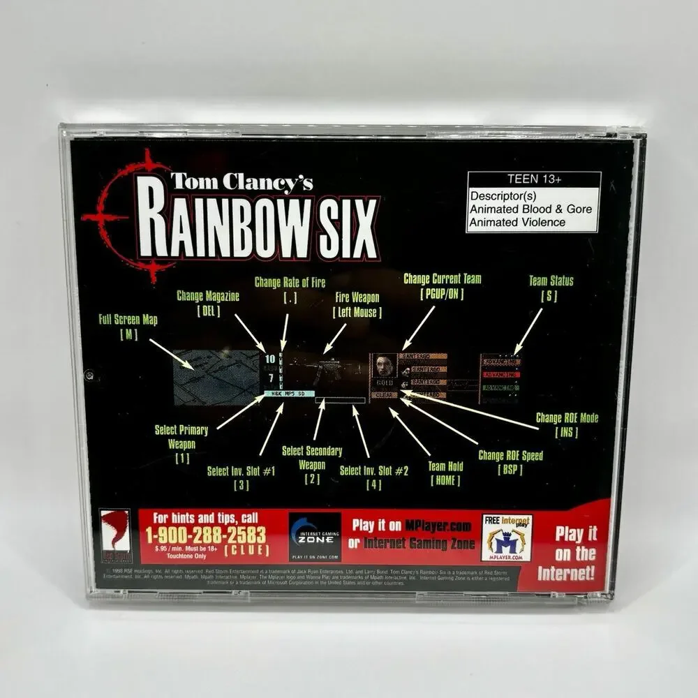 Tom Clancy's Rainbow Six (PC, 1998) Red Storm VG